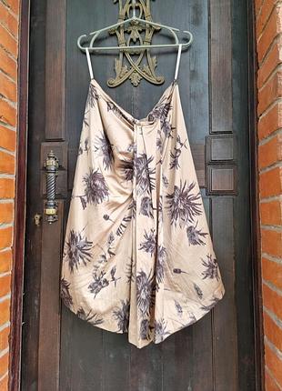 Шовкова максі спідниця naughty шовк коттон юбка атлас шелковая шелк цветочный квіткова бронза