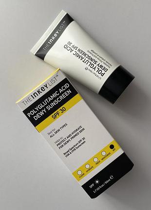 Зволожуючий сонцезахисний крем the inkey list polyglutamic acid dewy sunscreen spf 30