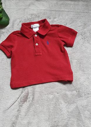 Хлопковая брендовая футболка polo ralph lauren на 3мес.1 фото