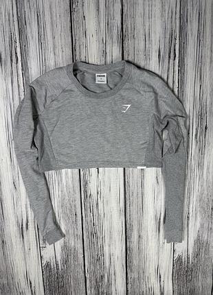 Кроп топ серый gymshark crop top s кофта