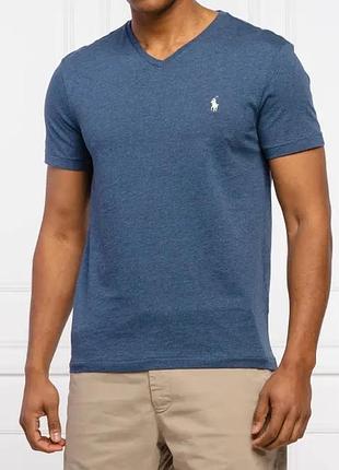 Футболка с v-образным вырезом polo ralph lauren custom slim fit