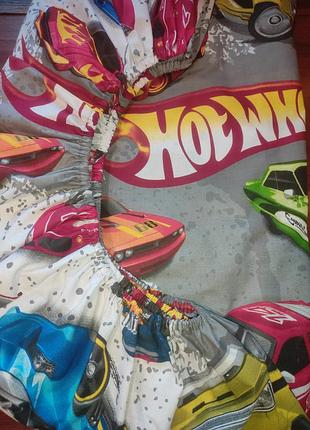 Простирадла на резинці з бязі - машинки hot wheels, є усі розміри, швидка відправка