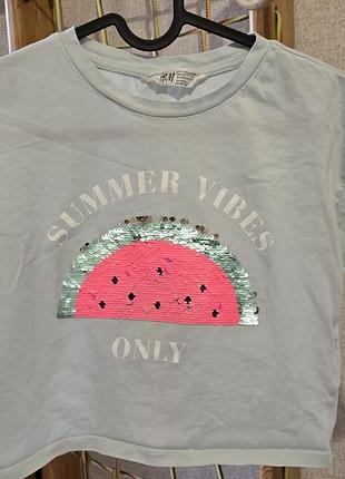 Футболка, h&m, 146-152, 10-12 лет, с пайетками