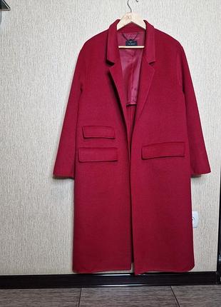 Яскраве якісне пальто вільного крою autograph від marks&spencer, 50% вовни, без підкладки