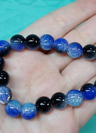 Браслет синий стекло