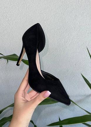 Човники чорні на зручному каблуку
