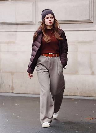 Широкие плиссированные брюки uniqlo