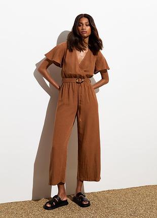 Льон, бавовна. літній брючний комбінезон костюм new look