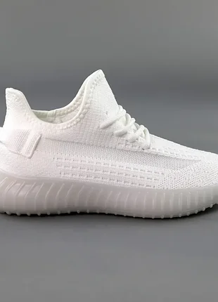Летние женские белые текстильные кроссовки yeezy с сетчатым верхом и дышащей сеткой на лето