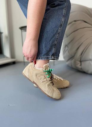 Кросівки жіночі new balance x miu miu 530 sl suede ecru beige