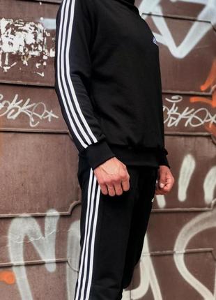 Утепленные спортивные штаны adidas thre line черные4 фото