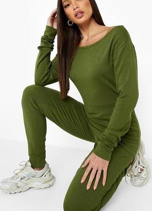 Boohoo. из англии. в наличии. вязанный костюм джемпер туника и лосины.