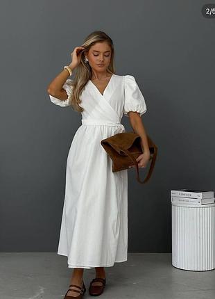 Сукня міді льон лляна сукня