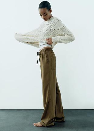 Широкі штани zara штани хакі