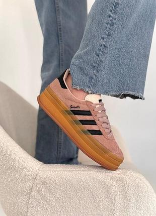 Новинка! кеды адидас газель на платформе розовые gazelle adidas platform 36-41р