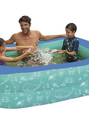 Дитячий басейн happy people eco 200x150x50 см , басейн для відпочинку, басейн для сімʼї