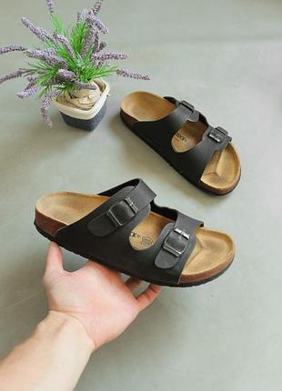 Birkenstock мужские сандалии шлепанцы тапки черные ортопедические биркенк
