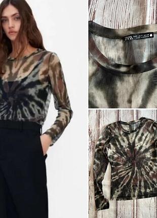 Лонгслів прозорий тайдай zara s