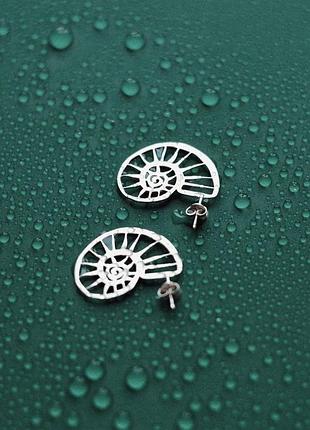 Срібні сережки мушлі