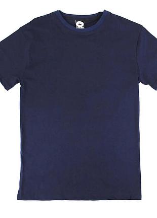 Базовая мужская синяя футболка классическая однотонная хлопок s-xxxl