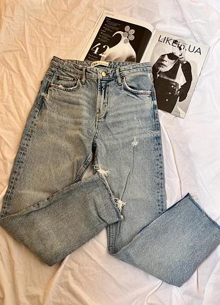 Джинси zara блакитні прямі