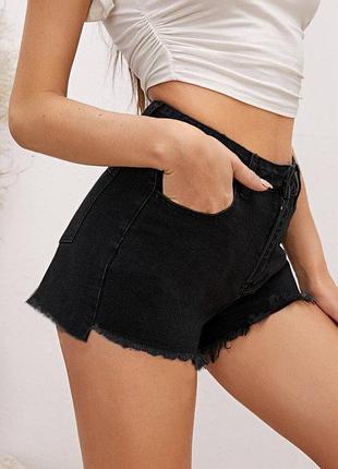 Джинсовые короткие шорты с высокой васадкой от stradivarius оригинал