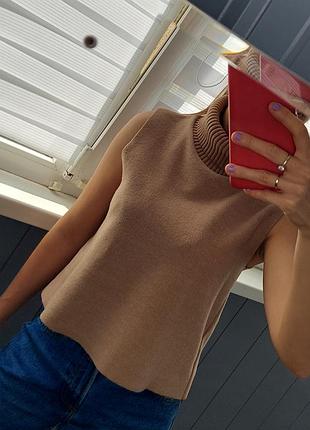 Майка кофта с горлом хлопок zara