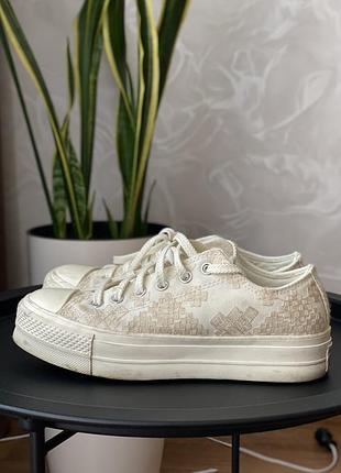Жіночі кеди короткі білі converse ctas lift ox