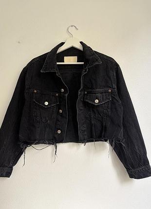 Джинсова куртка вкорочена zara