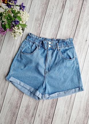 Джинсовые шорты парашюты от chikoree denim коттон высокая посадка