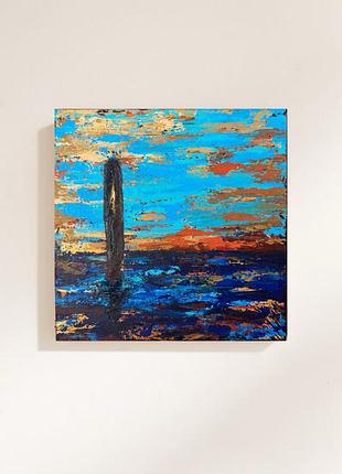 Стрижень тиші акрил, мастихін, полотно 40×40 см,