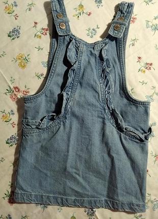 Джинсовый сарафанчик с четырьмя карманами