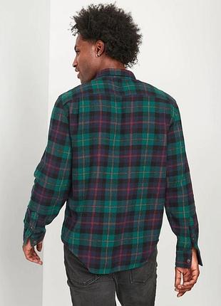 Мужская хлопковая рубашка в клетку зеленая 💚🖤