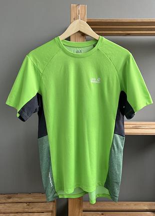Футболка jack wolfskin quick moisture control спортивна зелена
