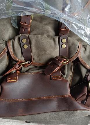 Рюкзак в винтажном стиле crazy horse canvas парусина