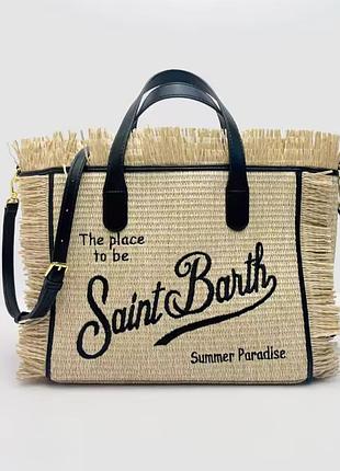 Сумка пляжна в стилі saint barth соломʼяна