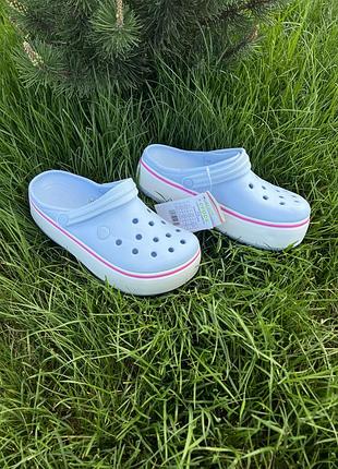 Крокси на платформі . crocs platform clog сабо блакитні. шльопанці крокси блакитні