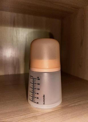 Пляшечка для годування suavinex zero. zero beige 180 мл антиколікова