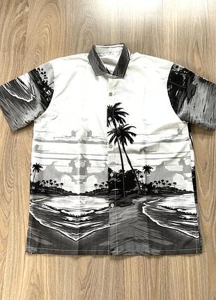 Мужская быстросохнущая рубашка гавайка с принтом пальм palm
