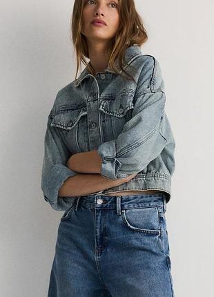 Джинсовка джинсова куртка zara mango reserved вкорочена