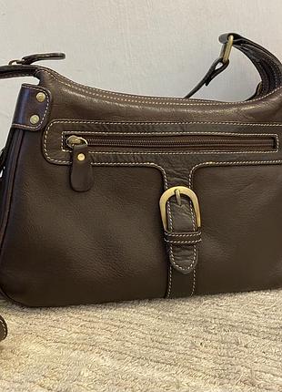 Шкіряна сумка довга ручка через  плече