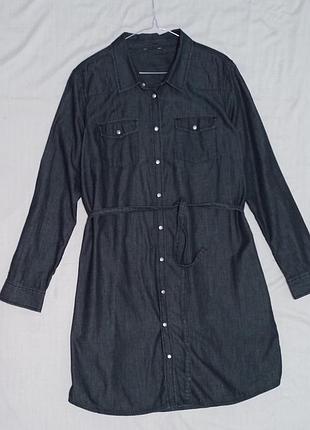 Джинсова сукня сорочка на кнопках