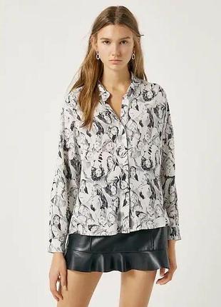 Невероятная рубашка с принтом girls на пуговицах