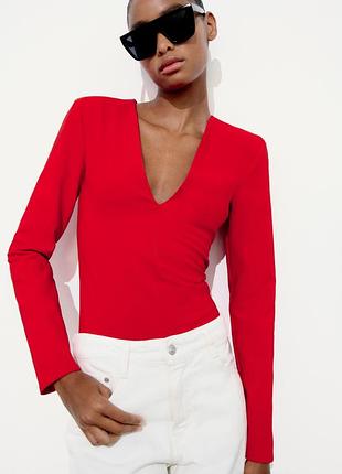 Червоне боді  zara