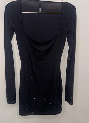 Skims платье с камушками черная легкая