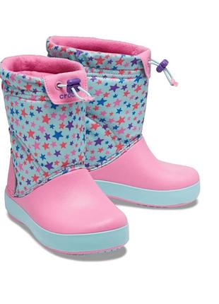 Детские сапоги crocs crocband lodgepoint graphic snow boots, 100% оригинал