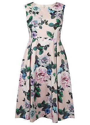 Красивое натуральное платье в цветочный принт 22 размера studio 8