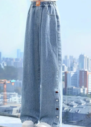 Джинсы для девочки прямые широкие 280425мо