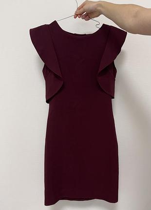 Сукня жіноча до коліна бордо