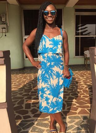 Платье женское миди, сарафан миди river island, платье женское длинное, платье на брителях